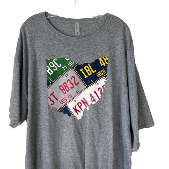 Jerzees Graphic Tshirt Mens 3XL Gray Ohio License Plates - Picture 3 of 7